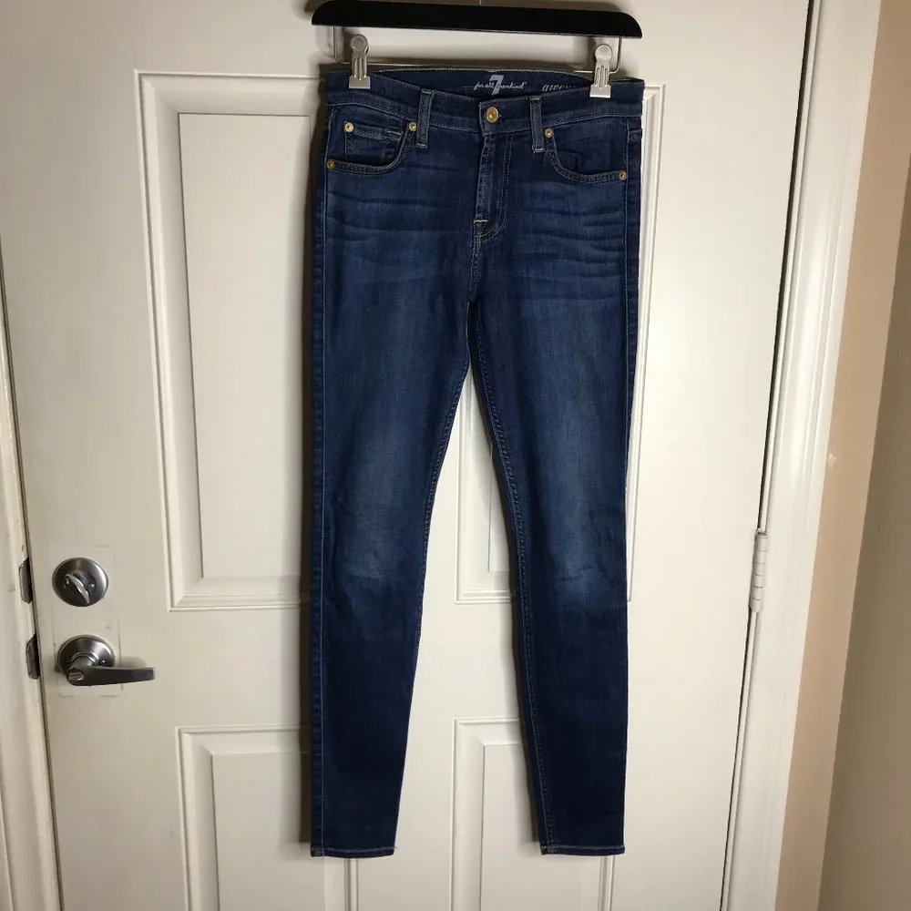 7 For All Mankind Women's Gwenevere Skinny Jeans Blue ~ Size 24 - Picture 1 of 6